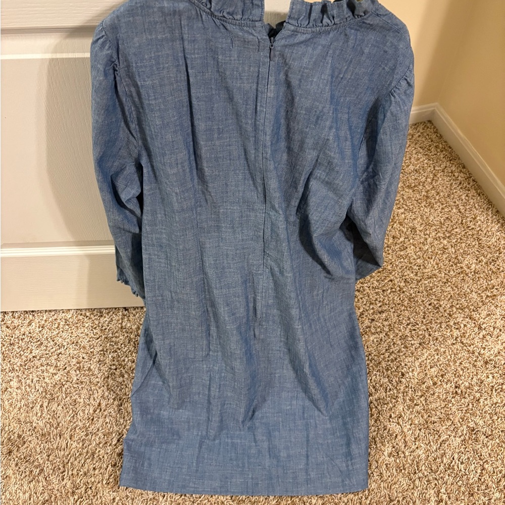 Blue Ruffled Long Sleeve Dress - Picture 2 of 2